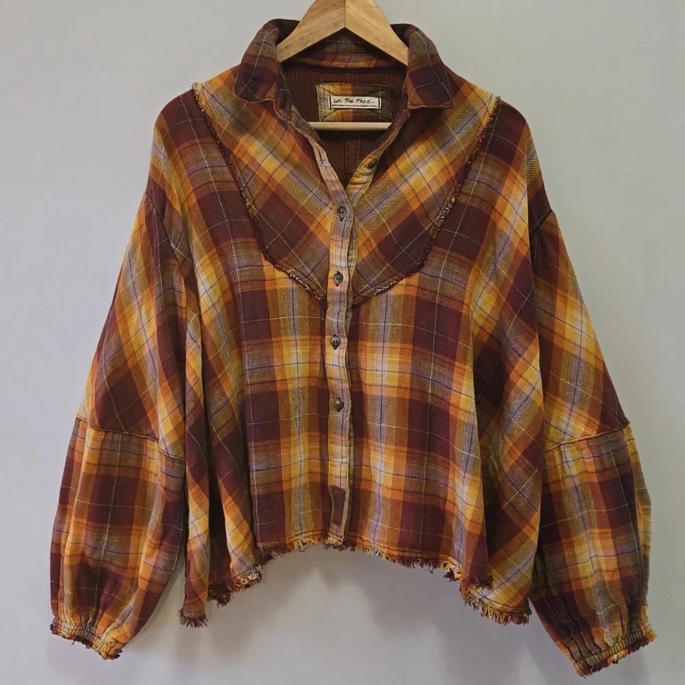 Free People We The‎ Free Kyoto Oversized Double Cloth Swing Flannel XS
